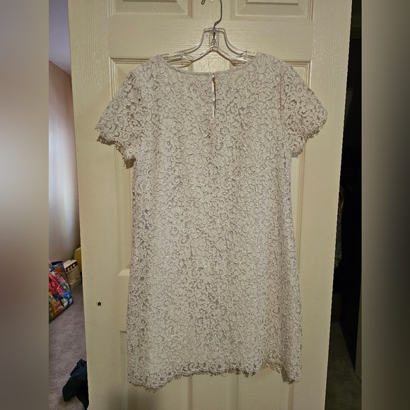 Charming Charlie White Lace Shirt Dress sz L - Picture 2 of 4